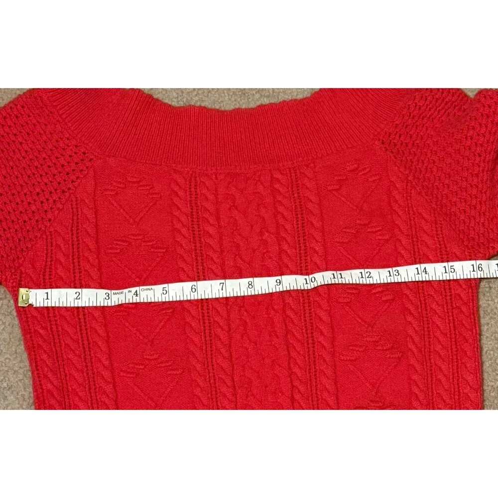 Willow & Root red off shoulder sweater size medium